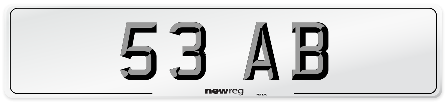 53 AB Number Plate from New Reg